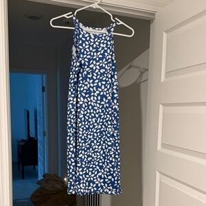 Blue and White Midi Dress